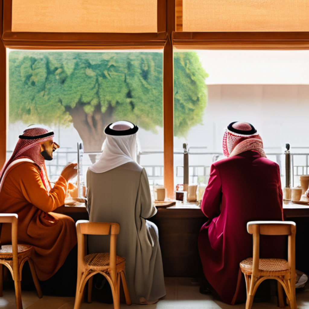 스몰 데이터 활용을 위한 네트워킹 전략 - **Prompt:** A group of diverse individuals, dressed in modern and traditional Arab attire, are gathe...