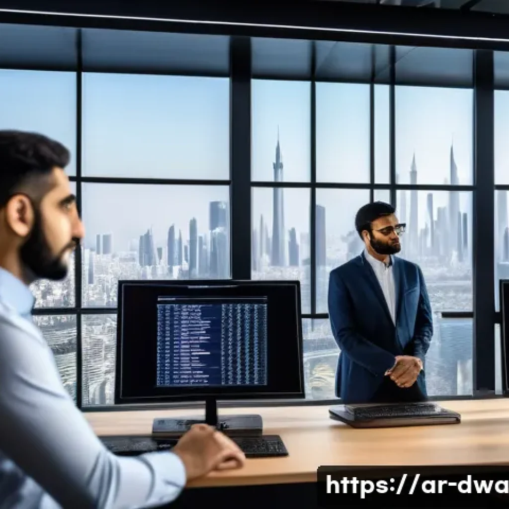 스몰 데이터로 고객 행동 예측하기 - A modern Middle Eastern office environment with diverse professionals analyzing small datasets on mu...