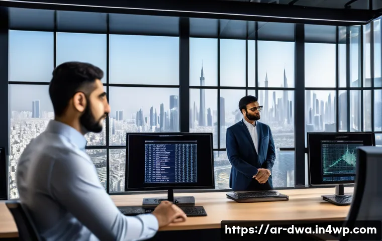 스몰 데이터로 고객 행동 예측하기 - A modern Middle Eastern office environment with diverse professionals analyzing small datasets on mu...