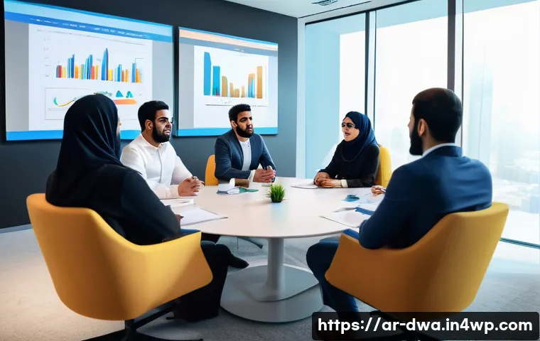 스몰 데이터 활용을 위한 데이터 수집 방법 - A detailed scene of a Middle Eastern marketing professional conducting a focus group in a modern off...